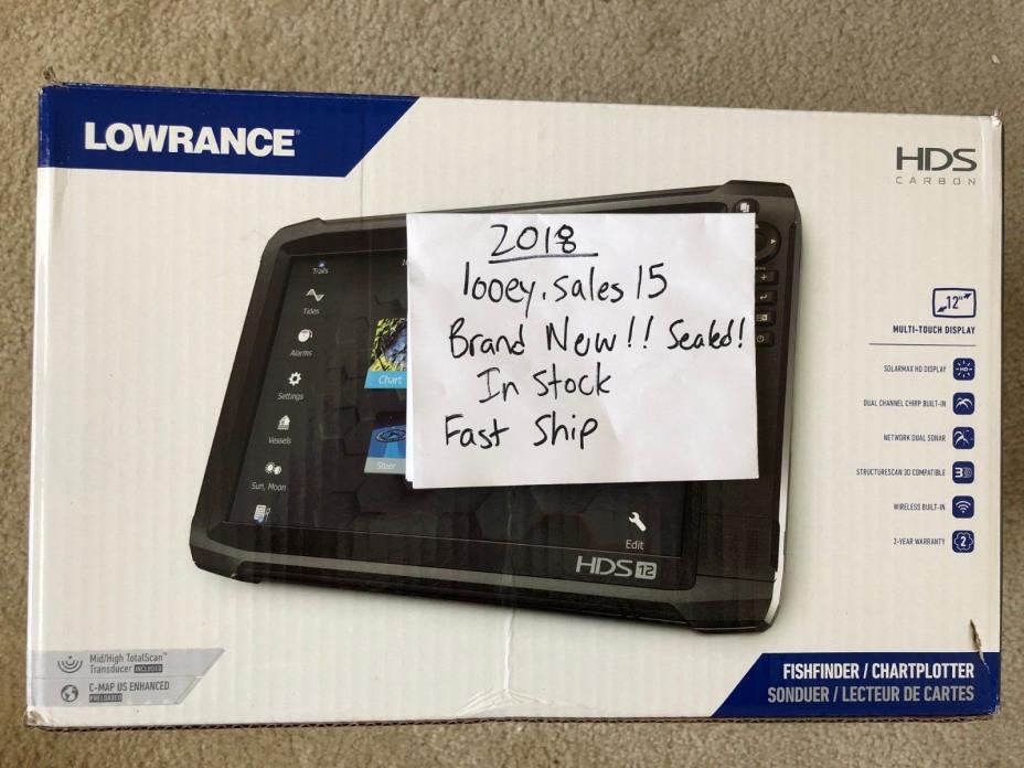 Lowrance 000-13689-001 HDS-12 Carbon CHIRP GPS w/ TotalScan Transducer - NEW