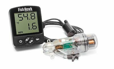 FISH HAWK X2 SPEED AND DEPTH SENSOR SYSTEM DISPLAY AND SLIP DUCER