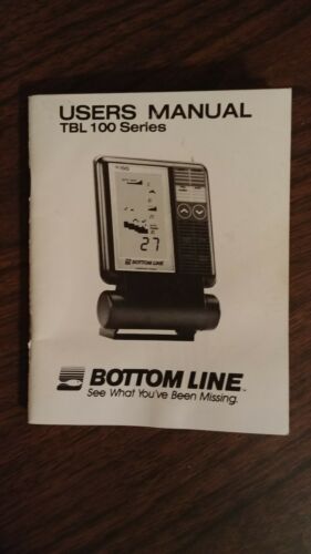 Bottom Line TBL 100 User Manual