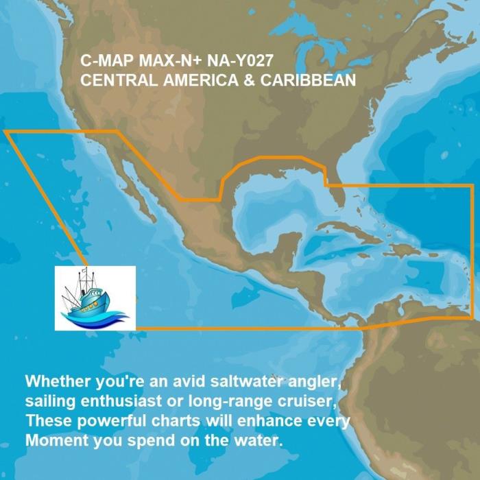 C-MAP MAX-N+ CENTRAL AMERICA & CARIBBEAN Sport Fishing Data And Intelligence