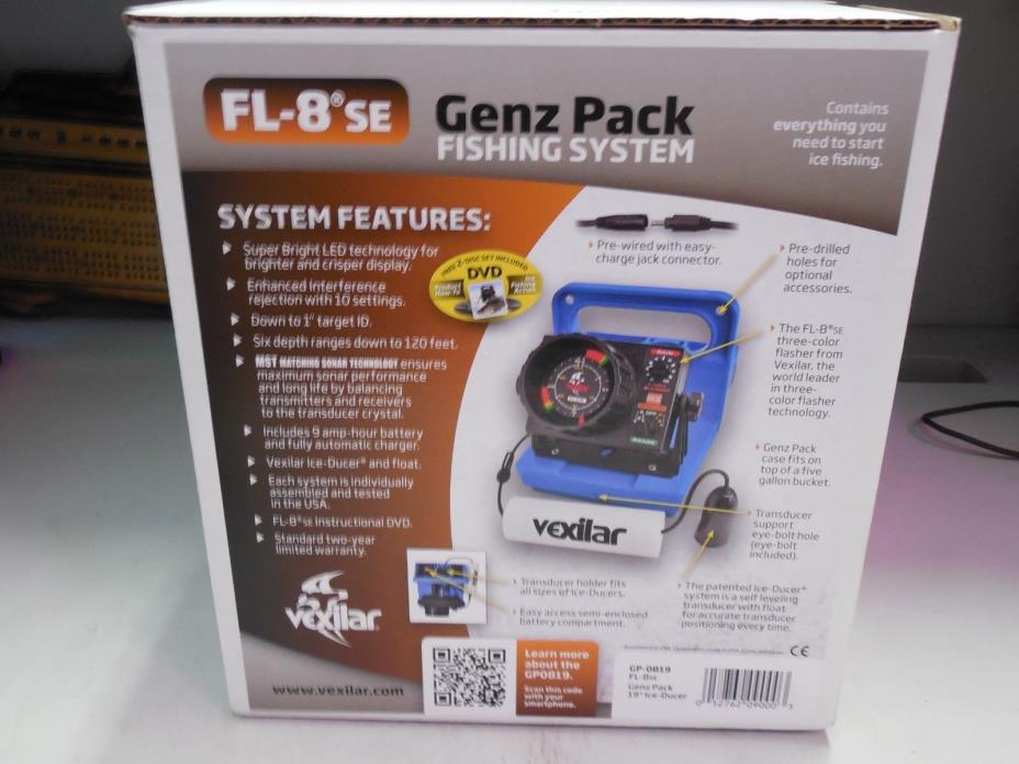 VEXILAR Fl-8SE Genz Pack With 19 Deg Ice-Ducer GP0819 Ice Fishing Fish Locator