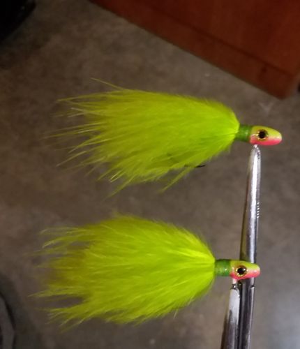 6pk Hand Tied Marabou Jigs Trout Crappie Bass Walley 1/32 chart.