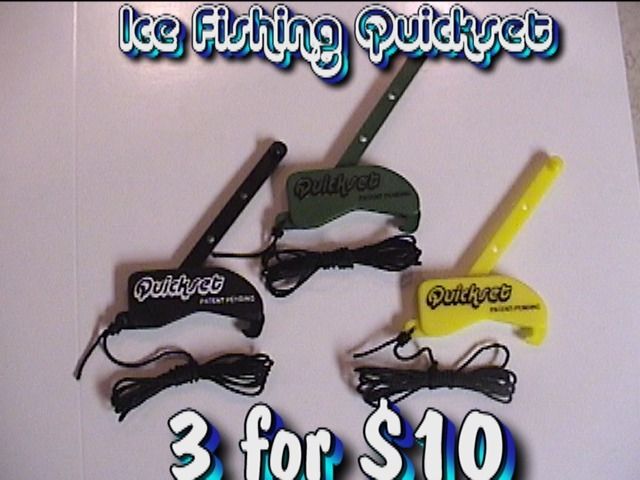Ice Fishing Self Hooking- 3 Quicksets for $10  Works with any rod or rod holder