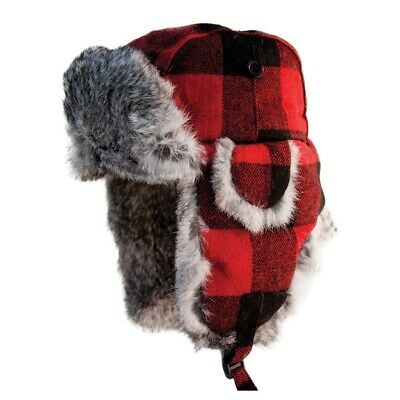 Eskimo Buffalo Plaid Alaskan Fur Hat  Large 27762