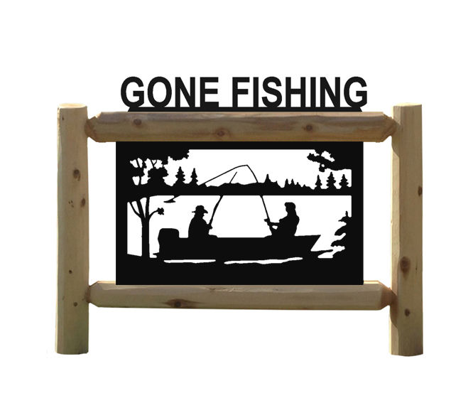 PERSONALIZED FISH SIGN - CLINGERMANS WILDLIFE ART - FISHING GEAR LURES -T ACKLE