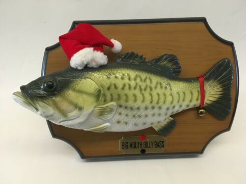 Big Mouth Billy Bass Singing Animated Fish Santa Hat Christmas Edition Video