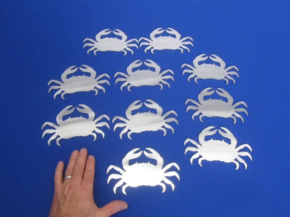 Lot of 10 Ocean Crab Man Cave Fish Fishing Plasma Cut Wall Art Sign 7x 4-1/2