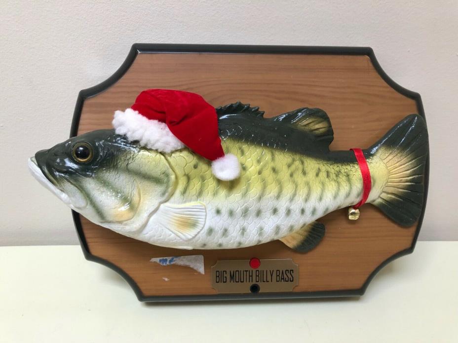 Big Mouth Billy Bass Singing Animated Fish Santa Hat Christmas Edition 1999