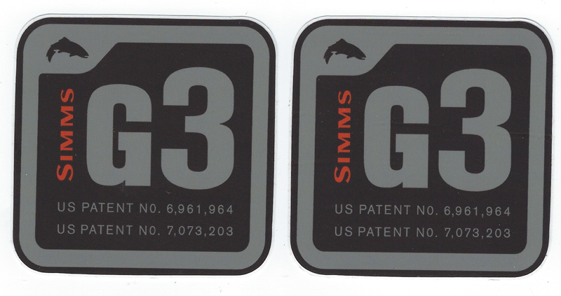 Simms G3 Fishing Gear Decals Stickers New Set of 2