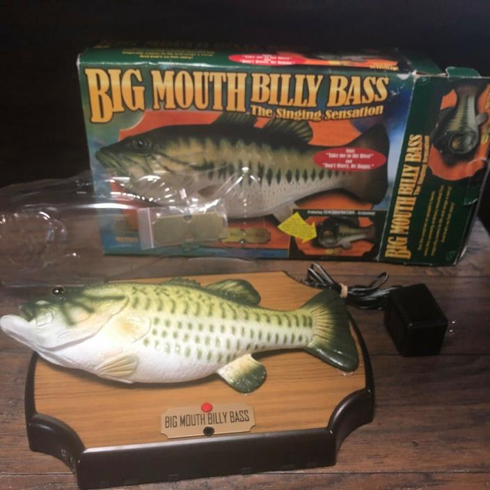 NOS 1988 New in Box Big Mouth Billy Bass ~ NIB Singing Fish Fisherman Man Cave