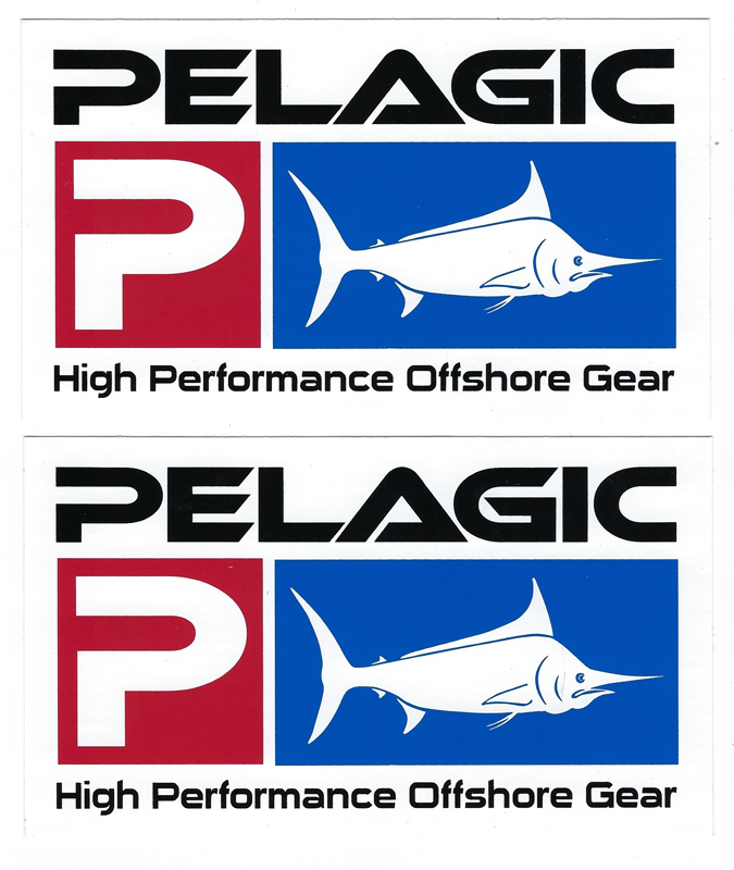 Pelagic Fishing Decals Stickers Set of 2