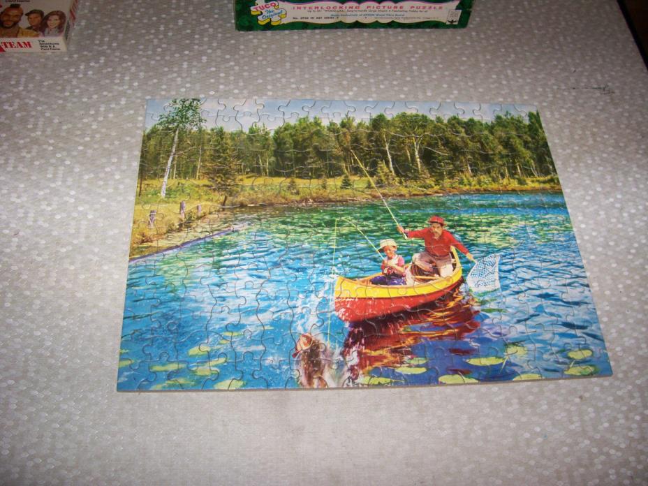 TUCO  PICTURE PUZZLE  [HOLD HIM SON ] FISHERMAN IN CANOE,WITH SON