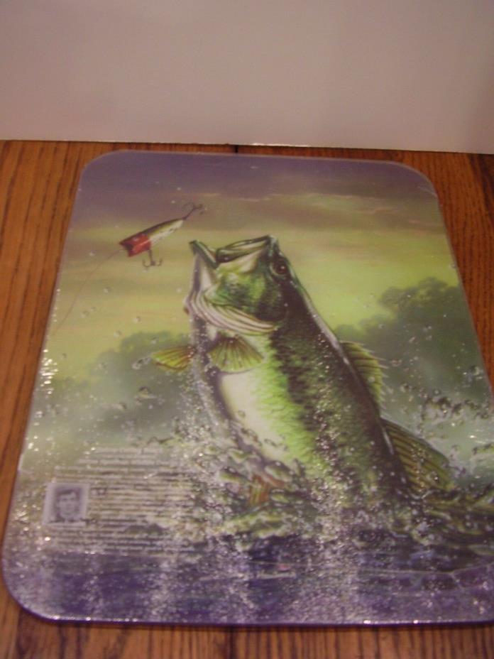 Bass Fish and Lure Tempered Glass Cutting Board 12