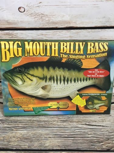 Big Mouth Billy Bass Singing Fish 1999 Gemmy w Stand 2 Songs TESTED & WORKS