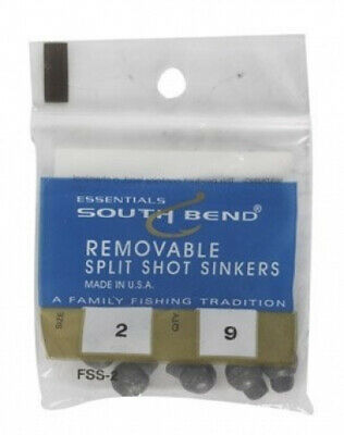 (2) - South Bend Removable Split Shot Sinker (Black, 2). Free Delivery