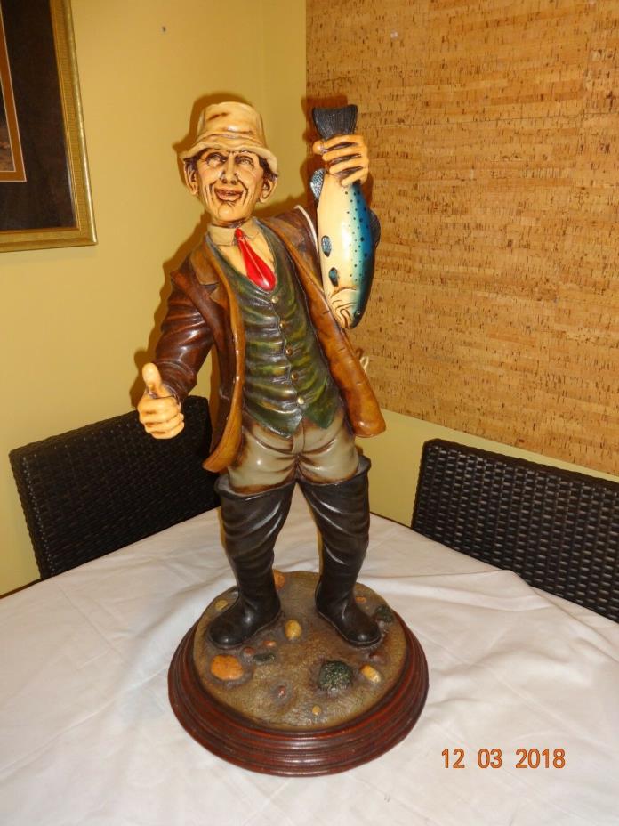 SEASON BEST FISHERMAN-ANGLER SCULPTURE FIGURINE AUTHENTIC PETER MOOK LARGE