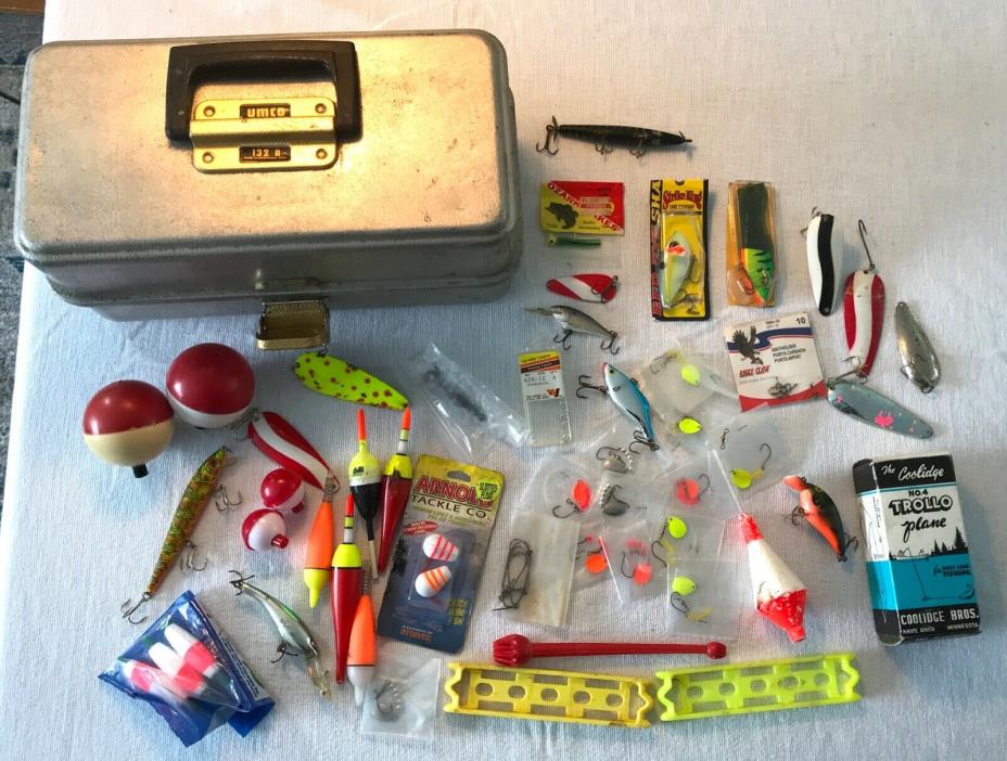 Fishing Tackle Box Vintage Loaded Estate Find Lures & General Tackle see Photo