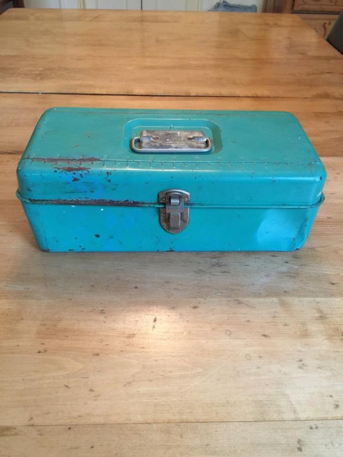 Liberty steel teal fishing tackle (tool) box by Liberty Steel Chest Corp. USA
