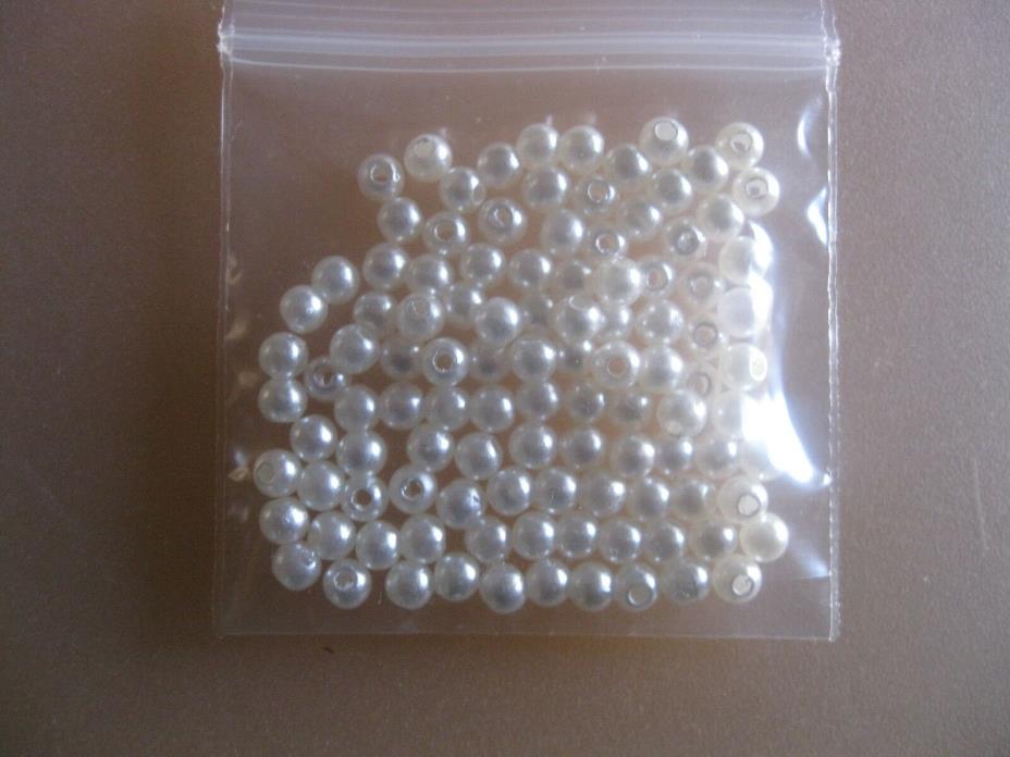100 Count 4mm Imitation pearl Beads