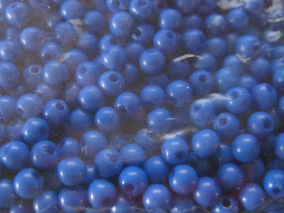 100 Count 4mm round blue COLORED Beads