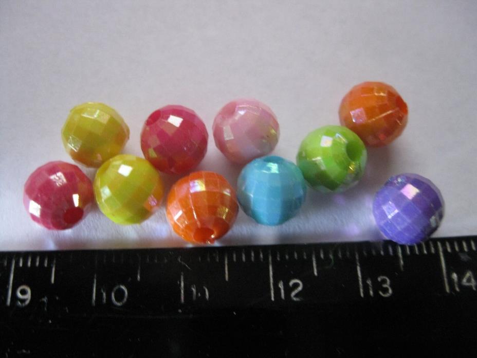 100 Count 8mm assorted colored AB acrylic beads
