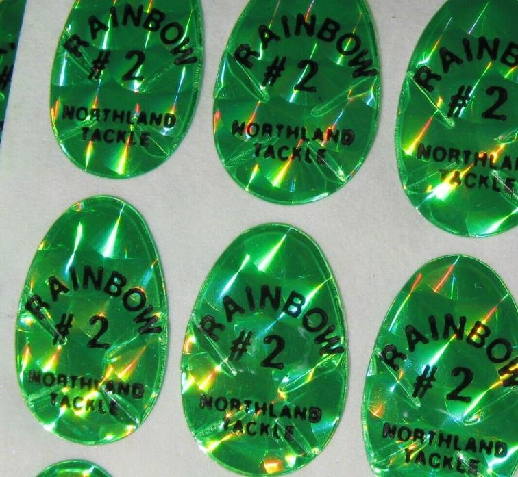 #2 Holographic Northland Tackle Replacement Green Decals-Lot of 147