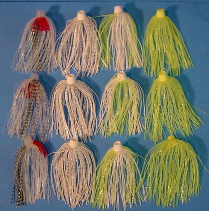 12 BIO-FLEX SKIRTS PLUS HOLE N ONE SILICONE SPINNERBAIT SKIRT Mixed 4 COLORS 3ea