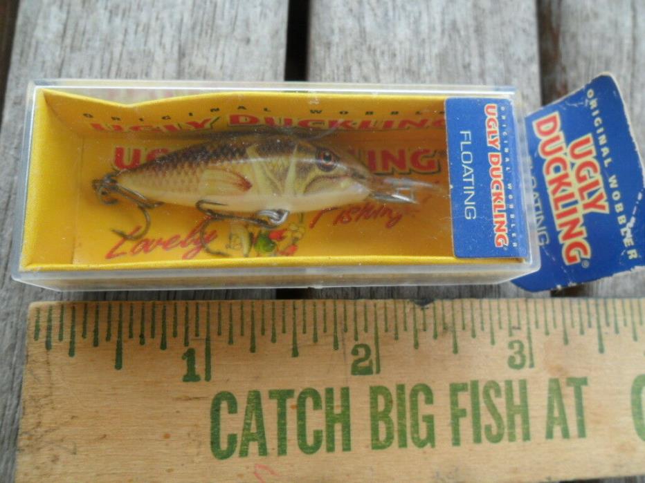 Vintage Fishing Lure - Balsa Wood Ugly Duckling - New in Package - Great Color!