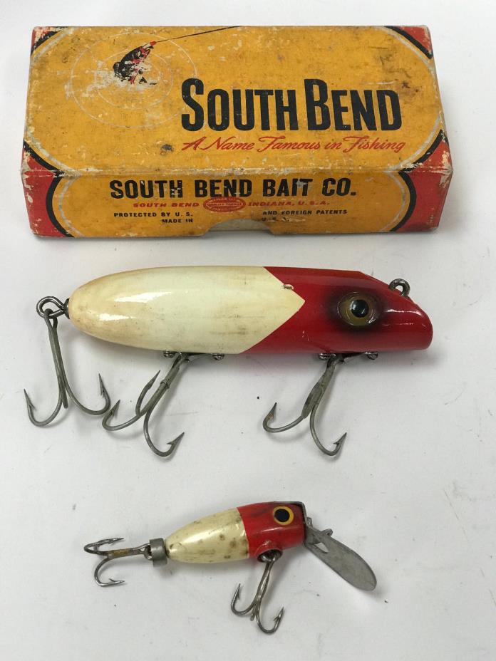 Vintage Wood Fishing Lure South Bend Pike-Oreno In Box 956 RW