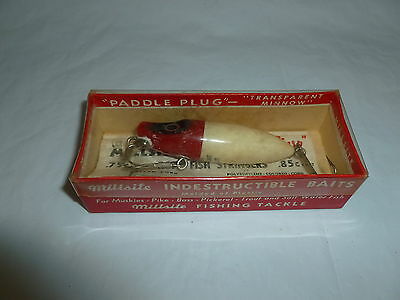 Millsite fishing lure No. 201 White & Red Head Sinker with box  Lot W-449