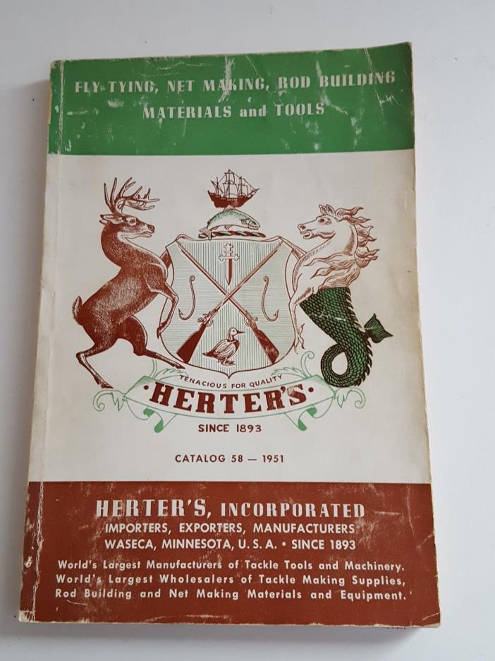 Herter's Inc. Mfg. Fishing, Fly Tying, Nets, Rods Catalog #58-1951 Waseca, MInn