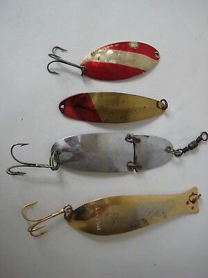 vtg FISHING LURE LOT AL&W Doctor Bait brass CR antique metal brass casting spoon