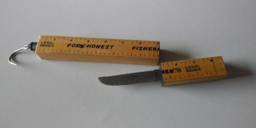 Vintage Novelty Fishermen Knife Honest - Dishonest Sides Stainless Blade Japan