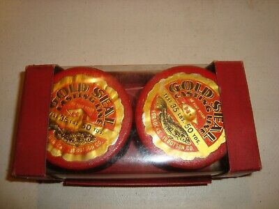 2 Vintage GOLD SEAL Fishing Line Spools in Box, 2-3/4