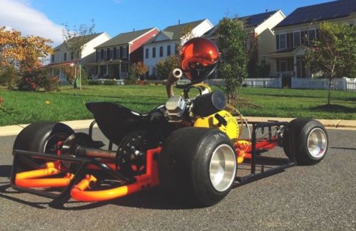 Gokart Go Kart Orange Custom frame and engine with wide tires