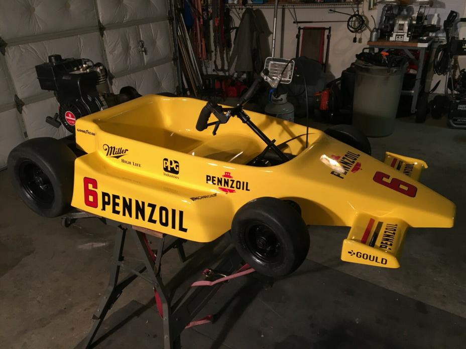 Indycar  Go-Kart (Rick Mears #6 Pennzoil ) Yellow 3.5HP ALL HAND CONTROLS