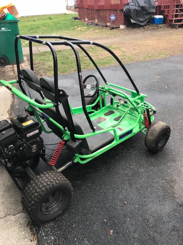 Dragonfly gokart. Subaru, green, 2 seater.Needs belt,about 2-3 hours on engine