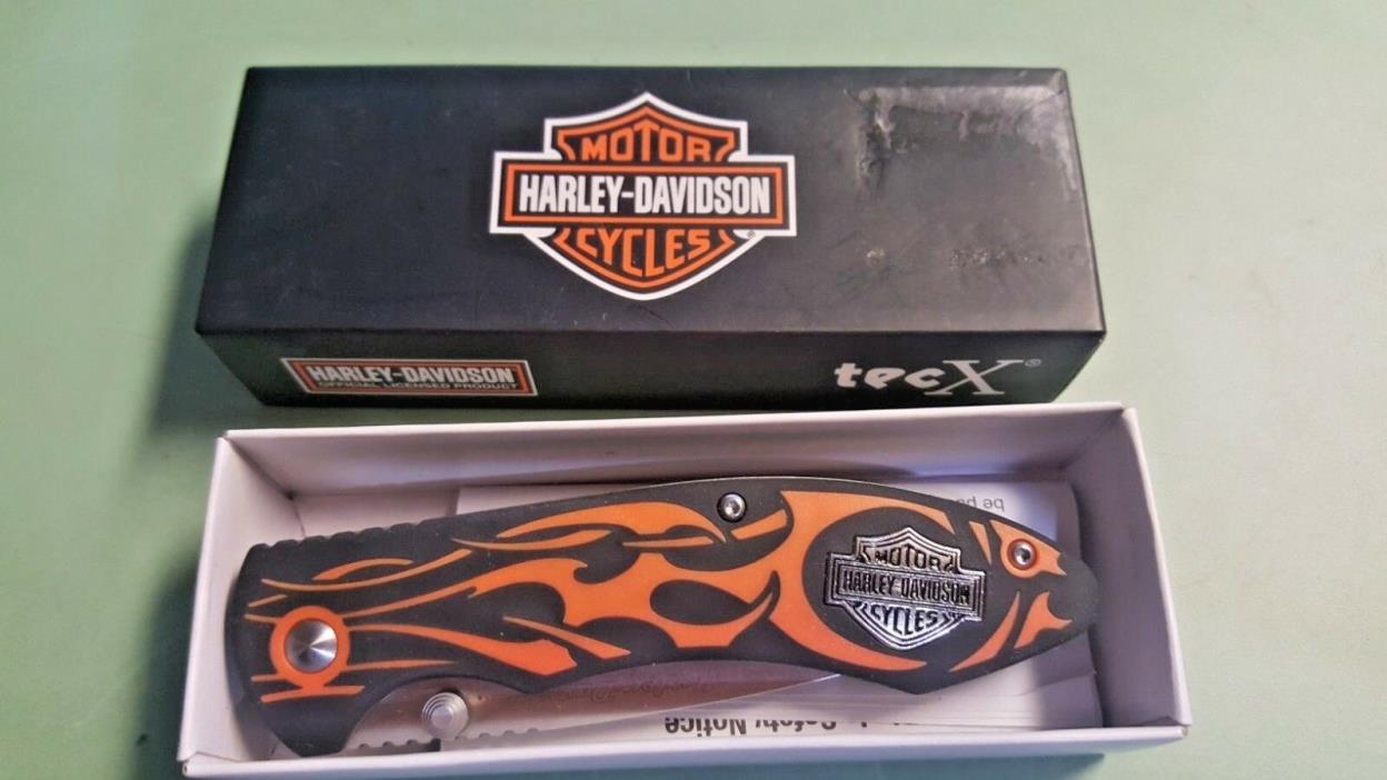 Harley-Davidson Glass Reinforced Nylon/TPE TecX Case Stainless Steel Knife NIB