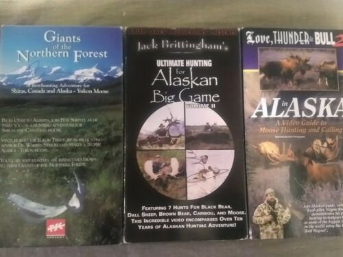Lot 3 VHS Hunting ALASKA Bull Moose Brown Bear Caribou Dall Sheep- Brittingham