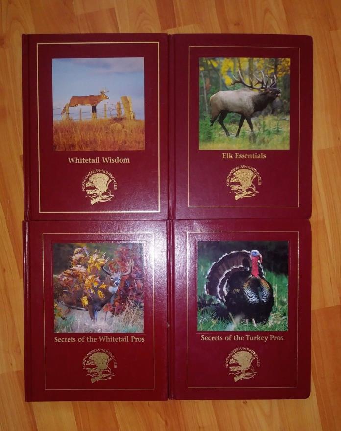 Lot of 4 North American Hunting Club Books - Elk, Whitetail Wisdom/Pro,Turkey