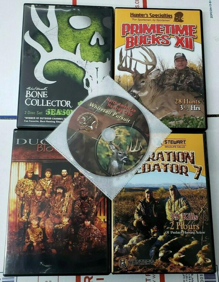 5 DVD Lot Hunting Movies Bone Collector S1 Primtime Bucks 12 Duckmen Predator
