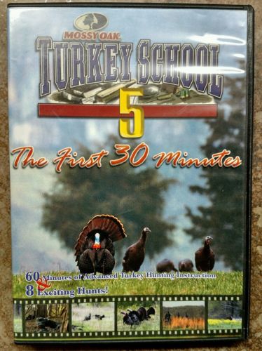 Mossy Oak Turkey School 5 hunting dvd 60 minutes instructions 8 exciting hunts