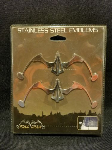 Full Draw Stainless Steel Emblems Bow 2 PK Decal