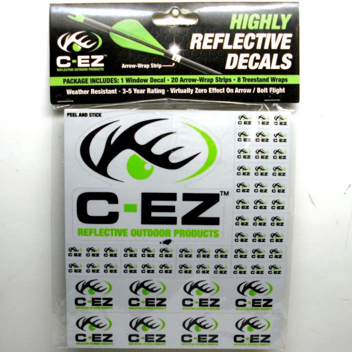 C-EZ GREEN HIGHLY REFLECTIVE DECAL WRAP STRIP ARCHERY BOW ARROW TREESTAND WINDOW