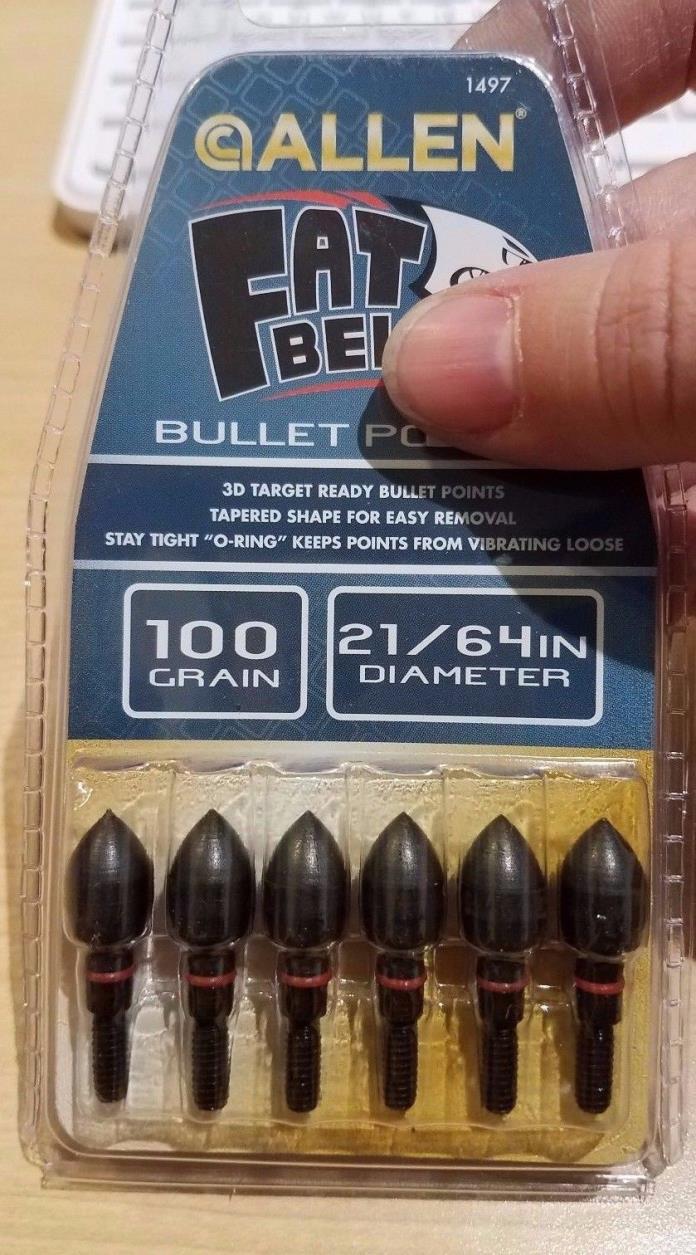 Allen Fat Belly Bullet Points 100gr 21/64 Diameter #1497 Pack of 6