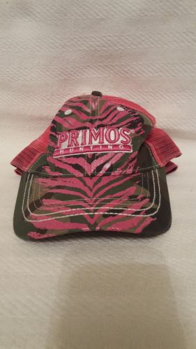 Primos Hunting Hat Youth Pink Green Camo Mesh Velcro Back Ce2