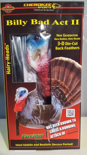 Cherokee Sports Billy Bad Act 2 Turkey Decoy  3D Die-Cut Back Feathers