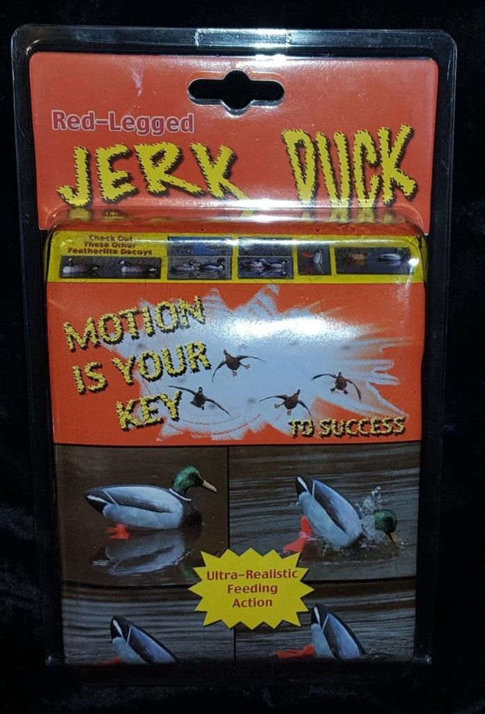 Red-Legged Jerk Duck Photo Printed Mallard Drake decoy new in pkg with pull cord