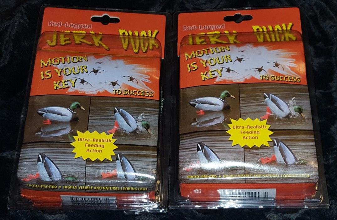 Two Red-Legged Jerk Duck Photo Printed Mallard Decoys Drakes new in packages