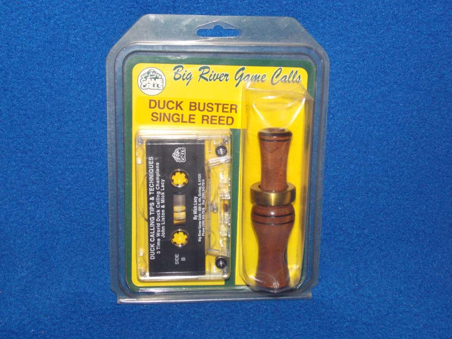Sealed NIP Wooden Big River DUCK BUSTER SINGLE REED GAME CALL & Cassette Tape
